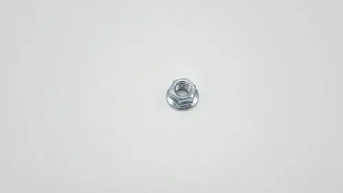 Mutter mit Flansch, aus Stahl, in silberner Farbe. Sie ist Teil des Produktsortiments von Remeha und wird als Verbindungselement verwendet.